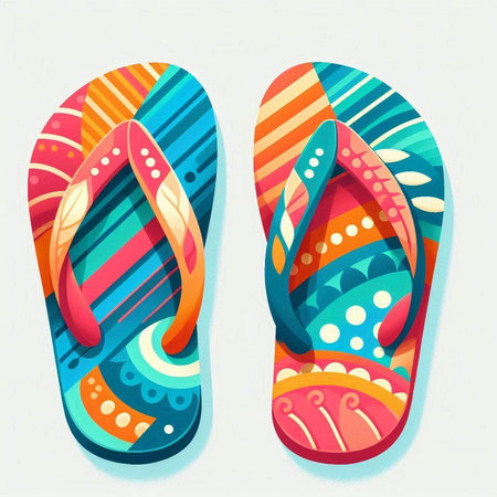 Flip-flops. Vector illustration. Colorful design.のイラスト素材