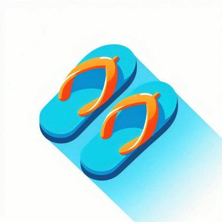 Flip flops isometric icon. 3d vector illustration.のイラスト素材