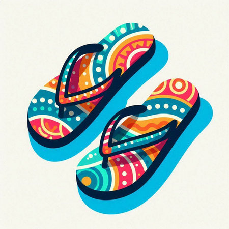 flip-flops, vector illustration, eps 10.のイラスト素材