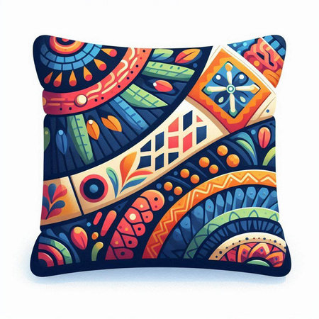 Pillow with abstract tribal pattern. Vector illustration for your designのイラスト素材