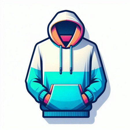 Illustration of a hooded hooded sweatshirt with a hoodのイラスト素材