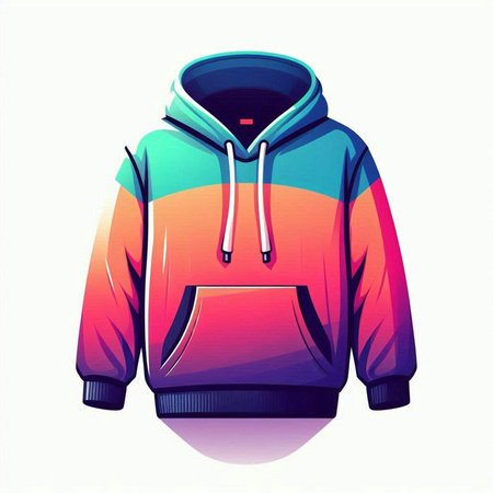 Colorful hoodie on a white background, vector illustration. Eps 10のイラスト素材