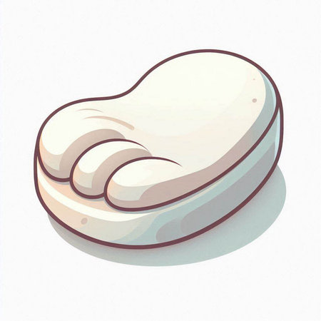 Illustration of a heart-shaped pillow on a white background.のイラスト素材