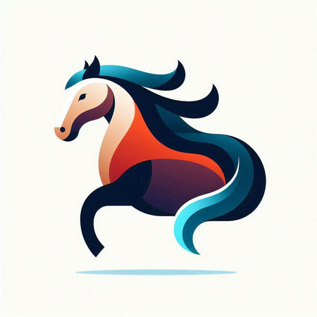 Vector illustration of a horse, symbol of the year 2018. Design element.のイラスト素材