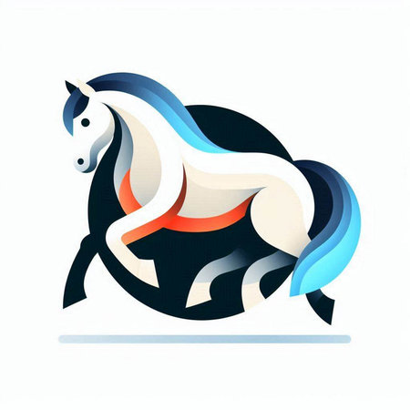 Vector illustration of a stylized image of a horse on a white backgroundのイラスト素材
