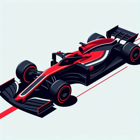 Red racing car on a white background. Vector illustration. Eps 10