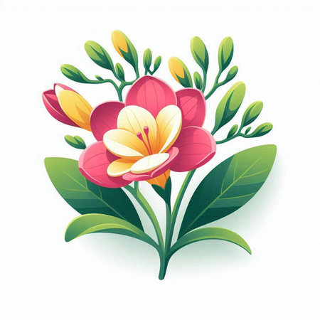 Vector illustration of a bouquet of flowers on a white background.のイラスト素材