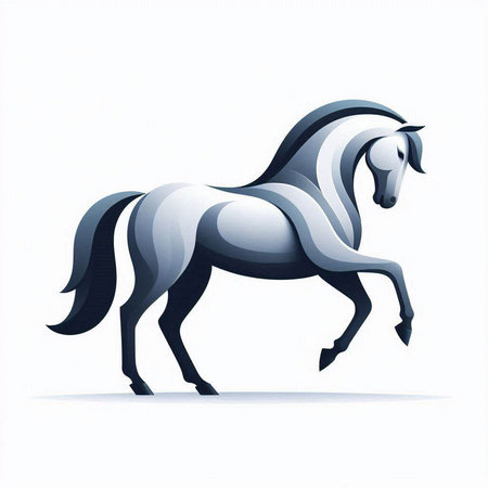 Vector image of a horse on a white background. Vector illustration.のイラスト素材