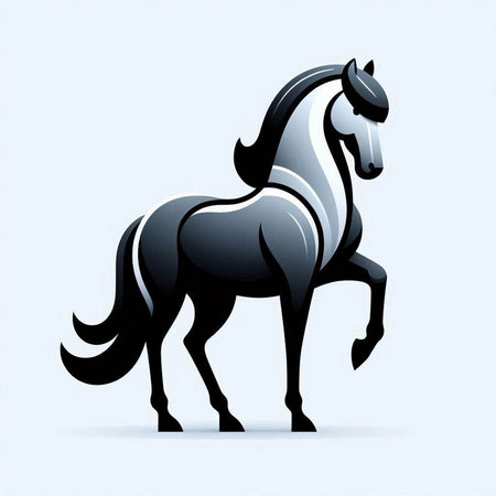 Horse silhouette on a white background. Vector illustration. Eps 10.のイラスト素材