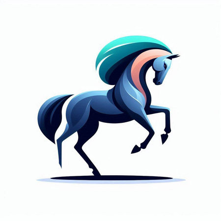 Horse icon. Vector illustration of a stylized horse on a white background.のイラスト素材