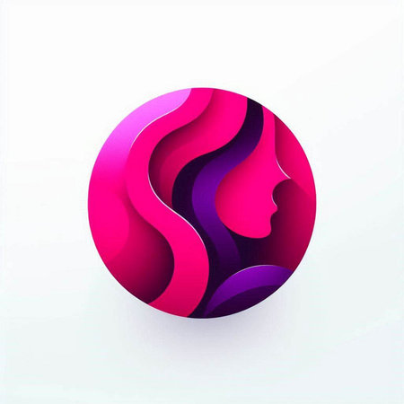 Abstract female face in a round frame. Vector illustration for your designのイラスト素材