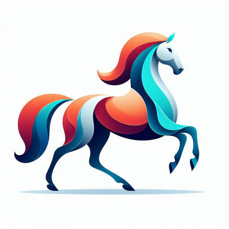 Colorful abstract horse on a white background. Vector illustration. Eps 10.のイラスト素材