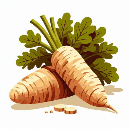Carrots with leaves isolated on a white background. Vector illustration.のイラスト素材