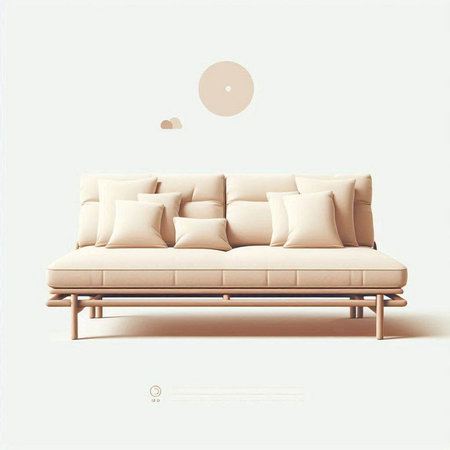 modern sofa with pillows in the living room. 3d renderのイラスト素材