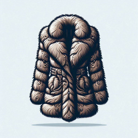Mink fur coat, vector illustration. Mink fur coat.のイラスト素材