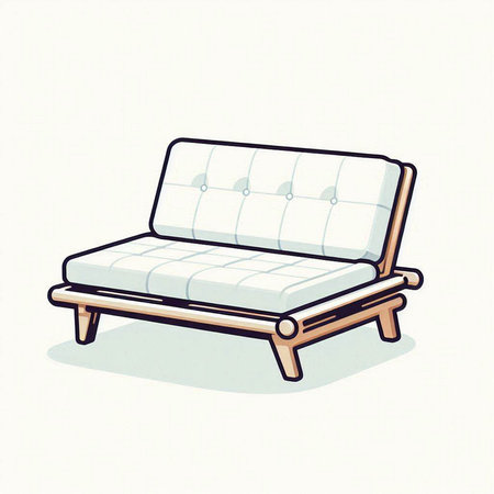 Sofa with cushions on a white background. 3d renderingのイラスト素材