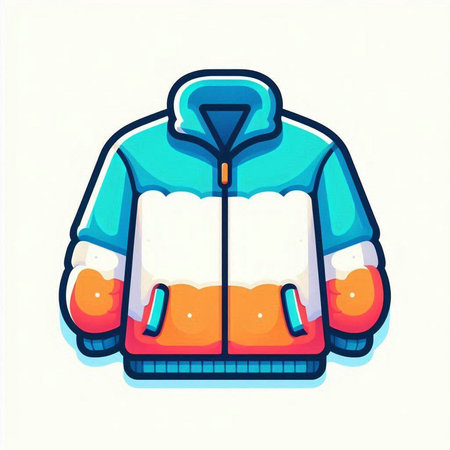 Winter jacket. Vector illustration isolated on white background. EPS 10.のイラスト素材