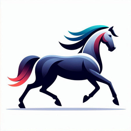 Illustration of a horse on a white background. Vector image.のイラスト素材