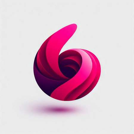 Abstract 3d pink and purple circle business icon. Vector design template elements for your application or corporate identityのイラスト素材