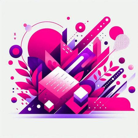 Abstract colorful background with geometric elements. Vector illustration for your design.のイラスト素材