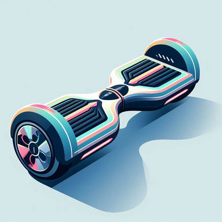 Self-balancing self-balancing electric scooter. Vector illustration.のイラスト素材