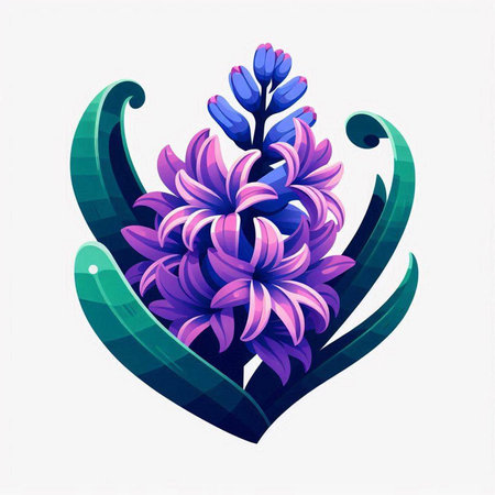 Illustration of hyacinth flower, design element. Can be used for cards, invitations, banners, posters, print design. Floral backgroundのイラスト素材