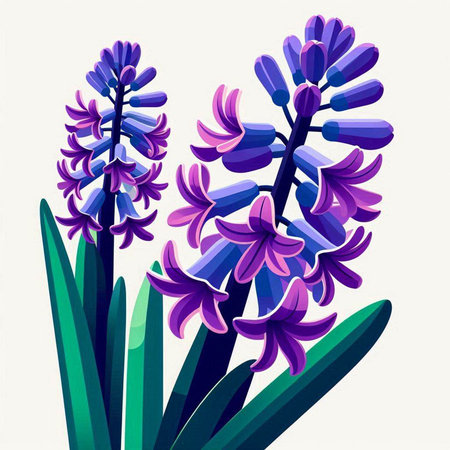 Illustration of hyacinth flowers. Vector illustration of flowers.のイラスト素材