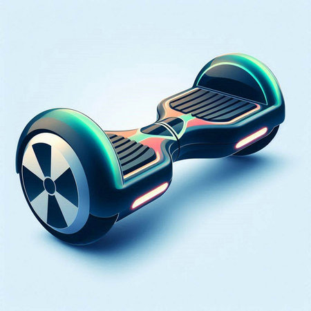 Skateboard or gyroscooter on blue background. 3d render