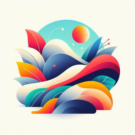 Abstract colorful background with leaves. Vector Illustration. Eps 10.のイラスト素材