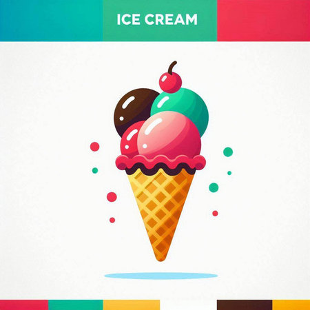Ice cream icon in flat style. Vector illustration. Ice cream icon.のイラスト素材