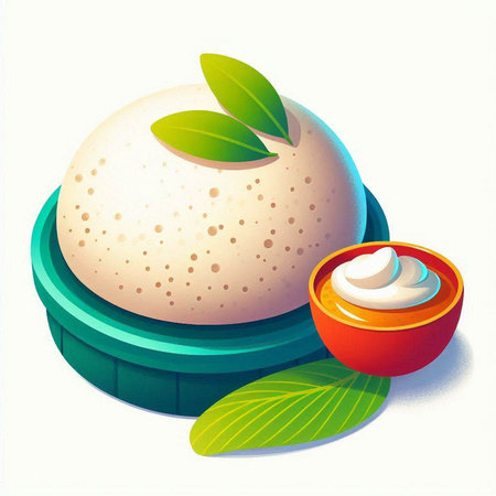 Illustration of a coconut cake on a white background, vector illustrationのイラスト素材