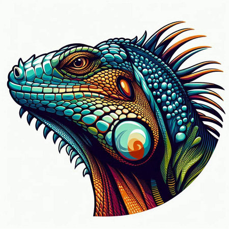 Vector illustration of iguana head. Vector illustration of iguana head.のイラスト素材