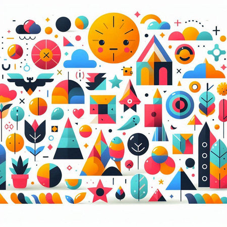 Abstract colorful background with geometric shapes. Vector illustration. Eps 10.のイラスト素材