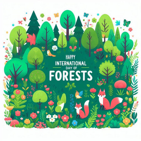 Happy mother's day greeting card with cute forest animals. Vector illustration.のイラスト素材