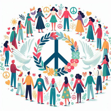 International Womens Day. Vector illustration of people around the world.のイラスト素材