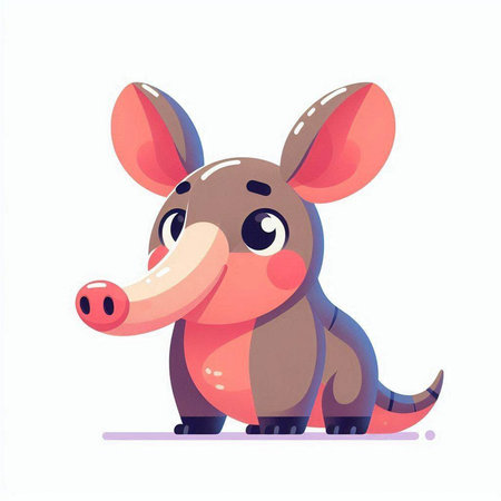 Cute cartoon animal. Vector illustration isolated on a white background.のイラスト素材