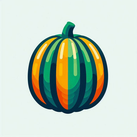 Pumpkin. Hand drawn watercolor illustration. Vector illustration.のイラスト素材