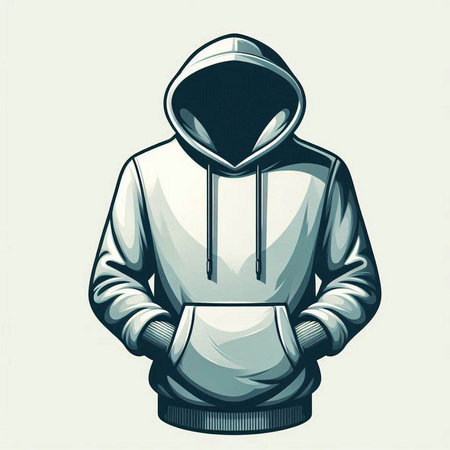 Illustration of a hooded sweatshirt on a white background.のイラスト素材