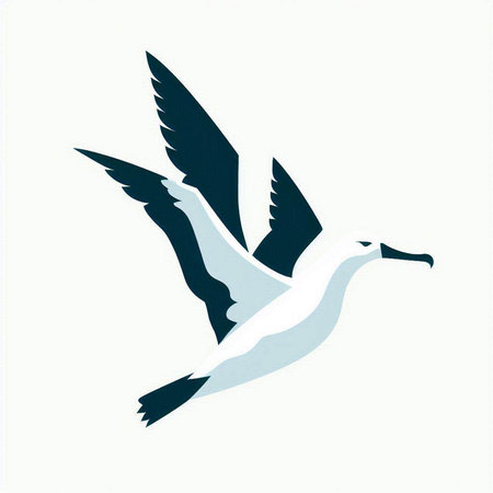 Flying seagull isolated on the white background. Vector illustration.のイラスト素材