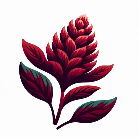 Red and green leaves on a white background. Vector illustration for your designのイラスト素材
