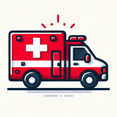 Ambulance car with flag of switzerland. Vector illustration.のイラスト素材