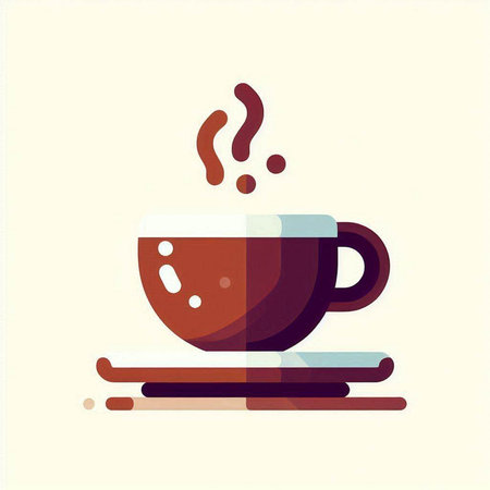 Coffee cup icon. Flat design style. Vector illustration.のイラスト素材
