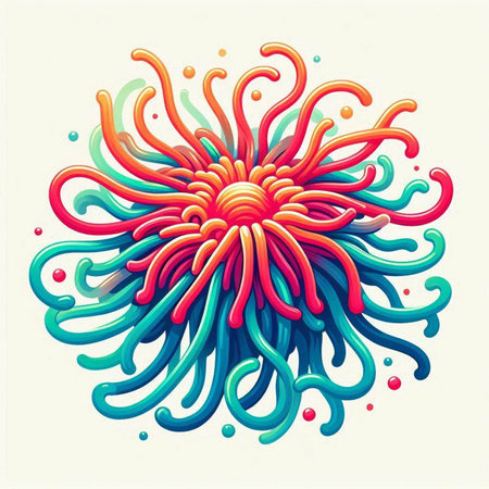 Illustration of an abstract colorful sun on a white background - vector
