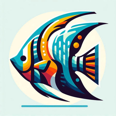 Tropical fish. Vector illustration of a fish in a flat style.のイラスト素材