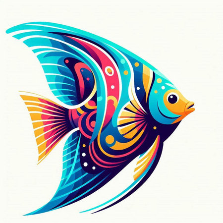 Colorful fish on a white background. Vector illustration for your designのイラスト素材