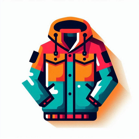Vector illustration of a winter jacket. Isolated on a white background.