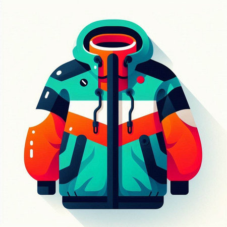 Winter jacket on white background. Vector illustration of a winter jacket.のイラスト素材