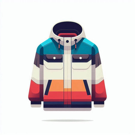 Winter jacket isolated on a white background. Vector illustration. Eps 10.