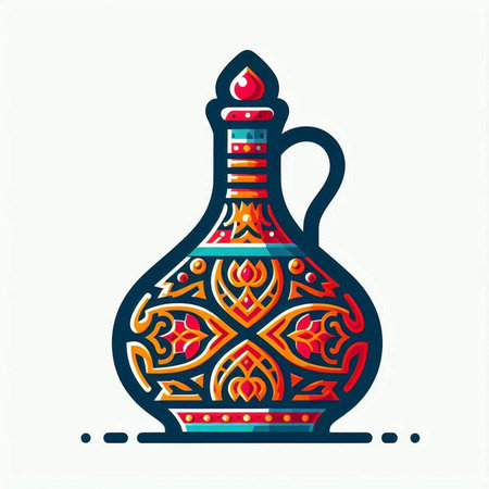 Oriental ornament in the form of a bottle. Vector illustration.のイラスト素材