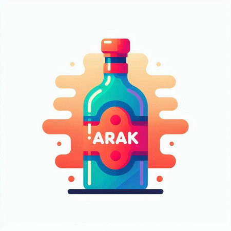 Alcohol drink icon. Vector illustration in flat style. Isolated on white background.のイラスト素材